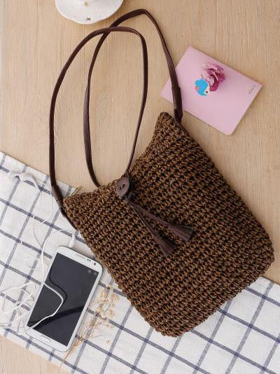 Knitted Korean Tasseled Single-shoulder Bag