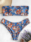 Bandeau Floral Bikinis Swimwear