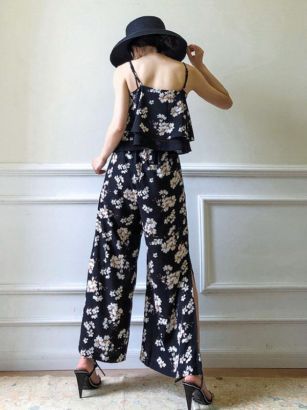 Casual Floral Split-side Suits