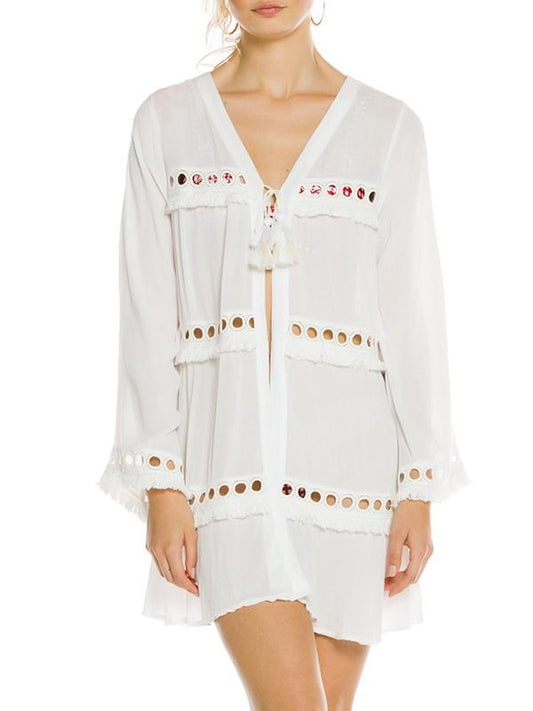 Bandage Hollow Ruffled Cover-ups