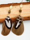 Bohemia Coffee Feather Earrings