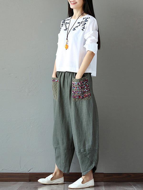 Ethnic-style Wide Leg Pants Bottom