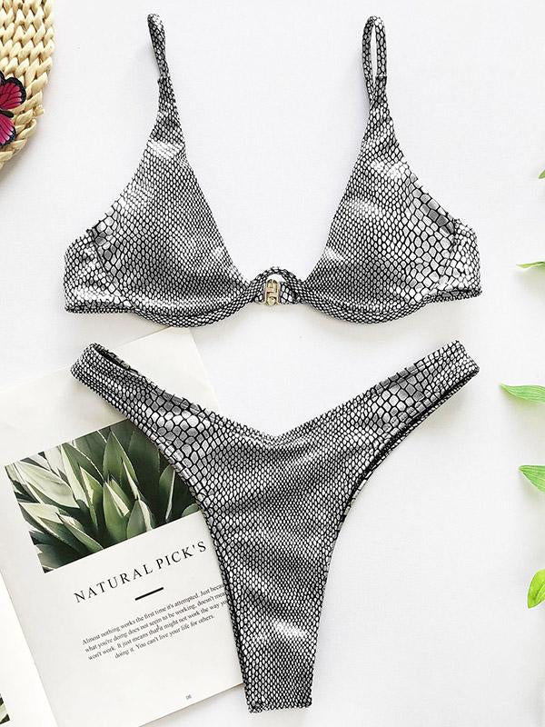 Padded Special Fabric Split Type Bikini Swimsui