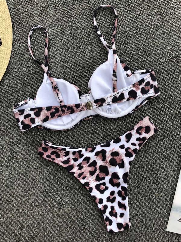 Leopard Printed Top With Panty Bikini Set