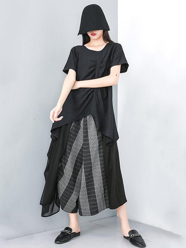 Loose Split-joint Chiffon Wide-leg Pants