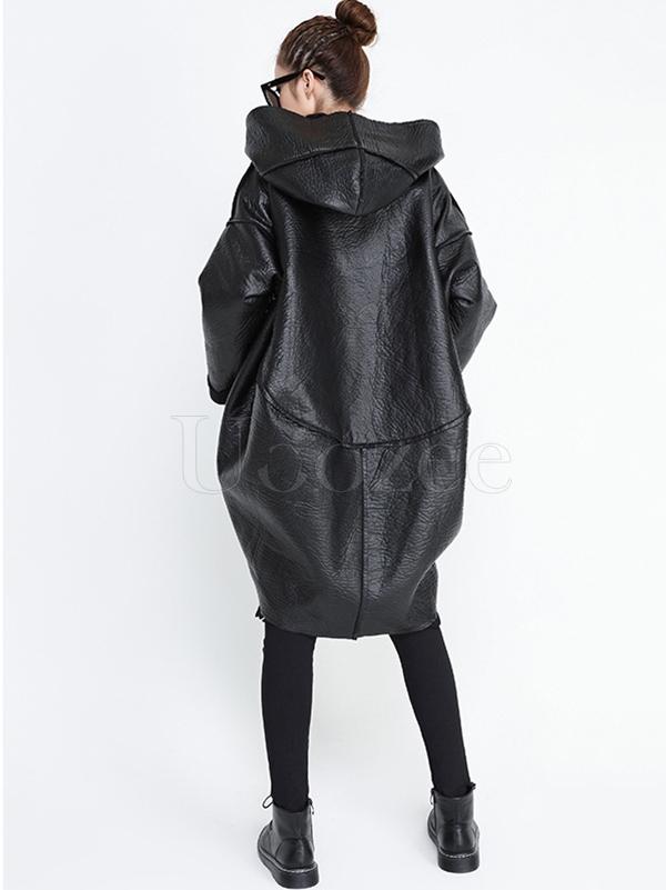 Loose Fleece Lined Fur Coat