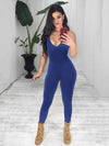 Back Bandage Cross V Neck Jumpsuits