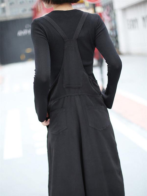 Black Loose Stylish Super Wide Leg Jumpsuits