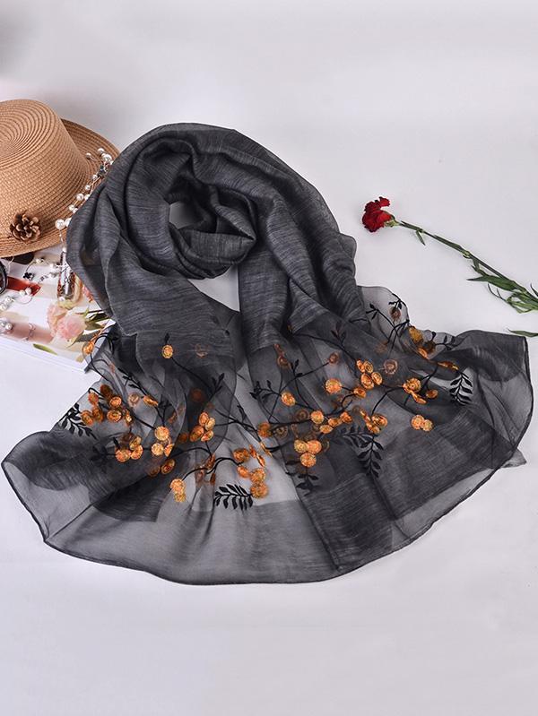 Woman Casual Shawl Scarf with Floral Print, Seven Colors