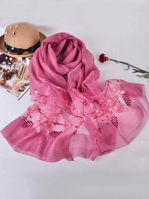 Woman Casual Shawl Scarf with Floral Print, Seven Colors