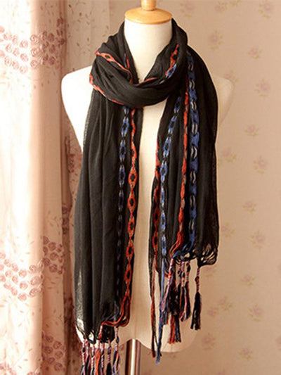 5 Colors Fashion Simple Tasseled Scarf