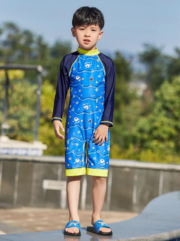 AONIHUA Waves Printed Little Boy Swimwear