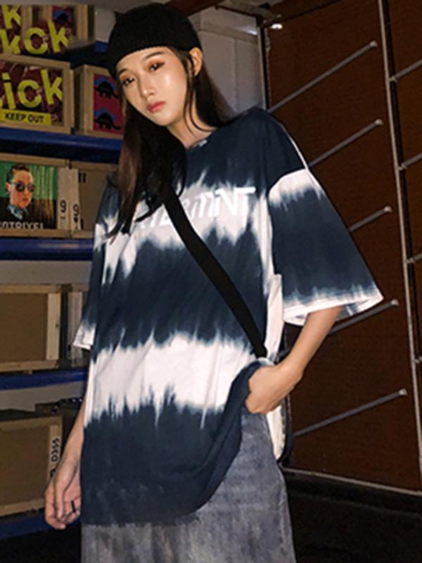 Retro Casual Tie-Dyed T-shirt