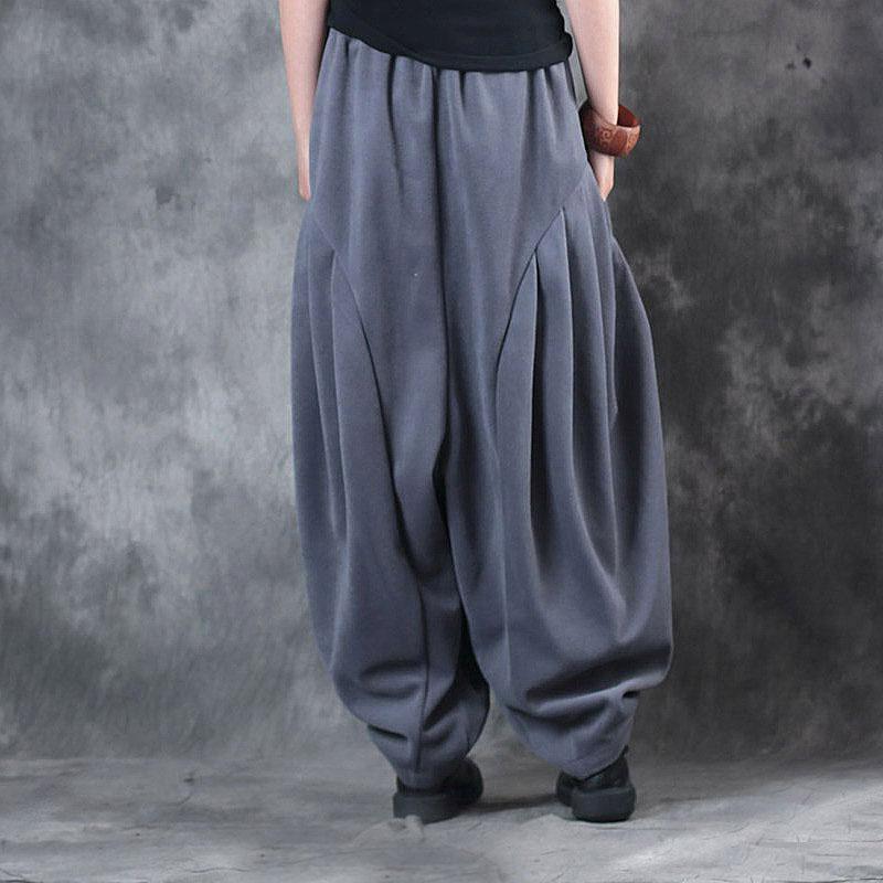 Loose Casual Winter Simple Light Gray Pants For Women