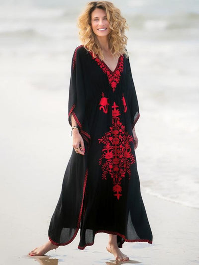 Embroidered Vacation Long Dress