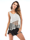 2019 Short Style Sleeveless Fringed Top