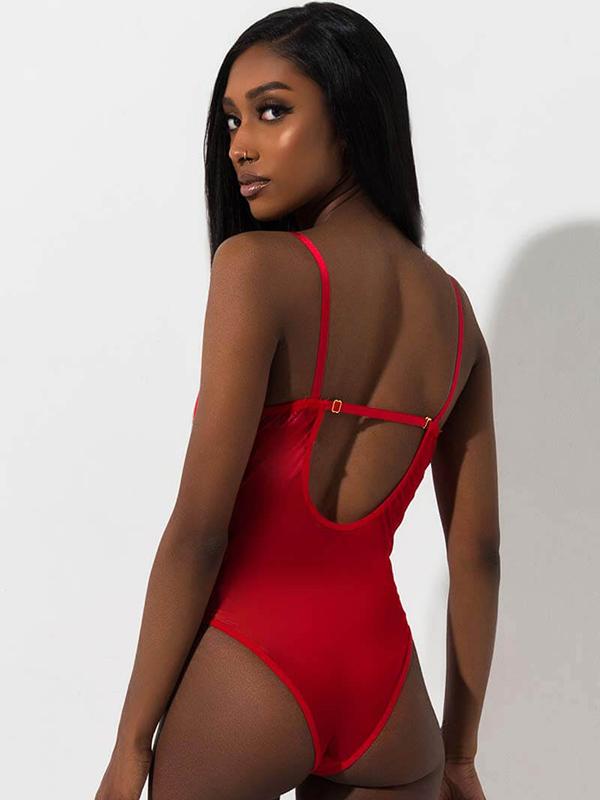 Eyelash Lace Underwired One-Piece Bodysuit Lingerie