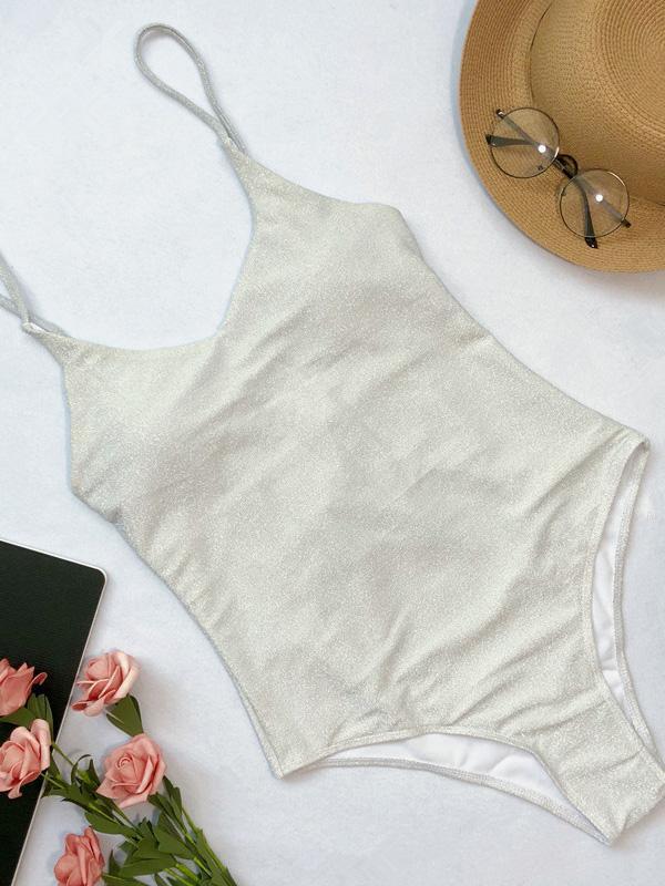 Sparkle Plain One-piece Swimwear