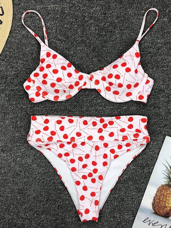 Balconette Dot High Waisted Bikini Set