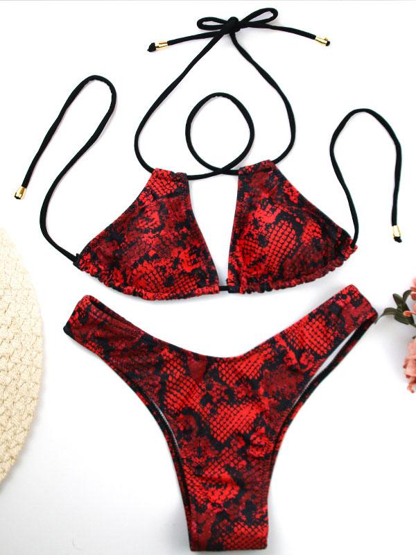 Lace Up Scrunch Bikini Set