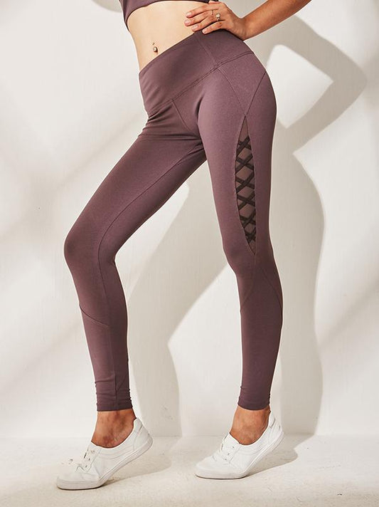 Wide Waistband Mesh Sports Leggings