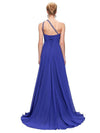 Beaded One-shoulder Slim Fit Evening Dress