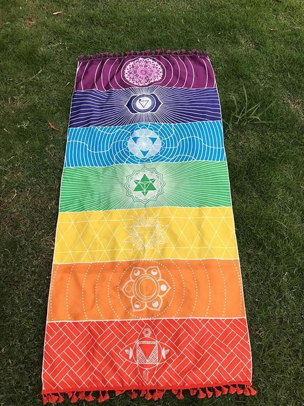 Unique Rectangle Rainbow Summer Beach Mat Yoga Mat