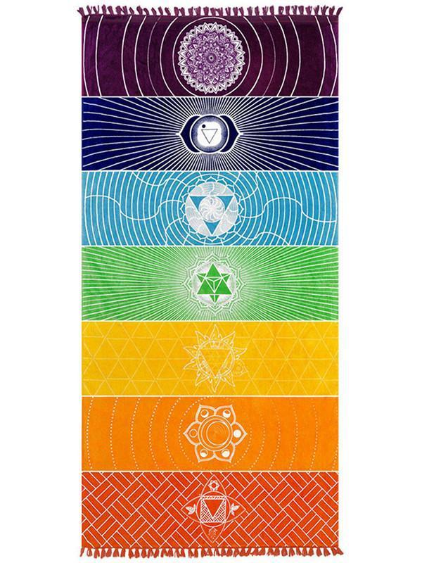 Unique Rectangle Rainbow Summer Beach Mat Yoga Mat