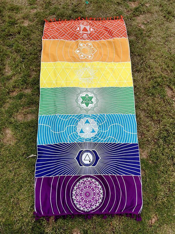 Unique Rectangle Rainbow Summer Beach Mat Yoga Mat