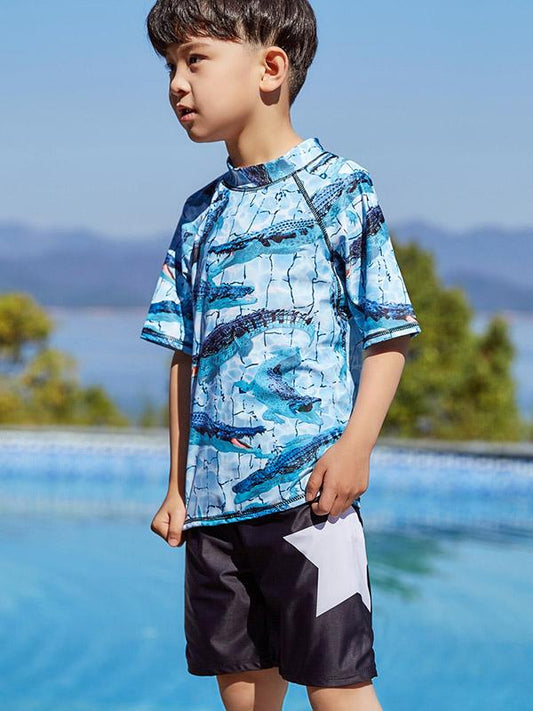 AONIHUA Crocodile Printed Top Boy Swimwear