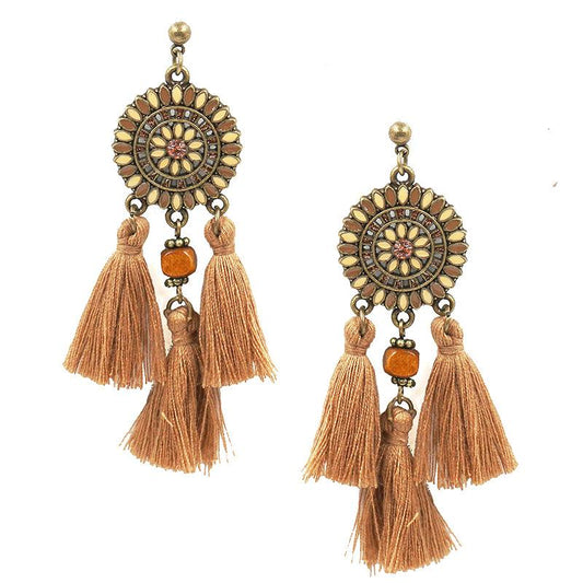 Vintage ethnic style tassel earrings