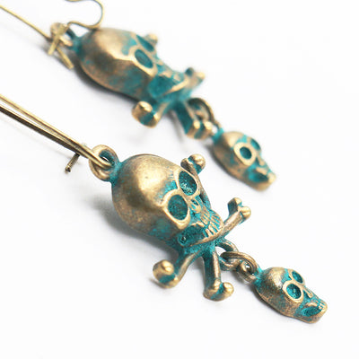 Alloy punk skull earrings