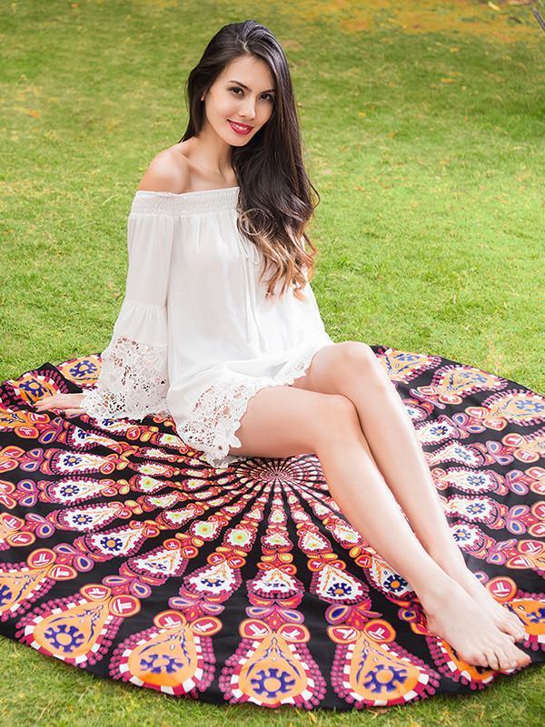 Amazing Bohemia Printed Round Shawl Beach Mat Yoga Mat