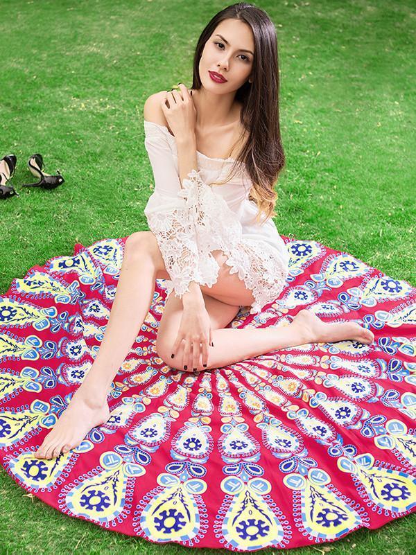 Amazing Bohemia Printed Round Shawl Beach Mat Yoga Mat