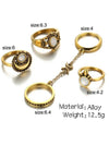 5PCS Vintage Cat's Eye Rings Accessories