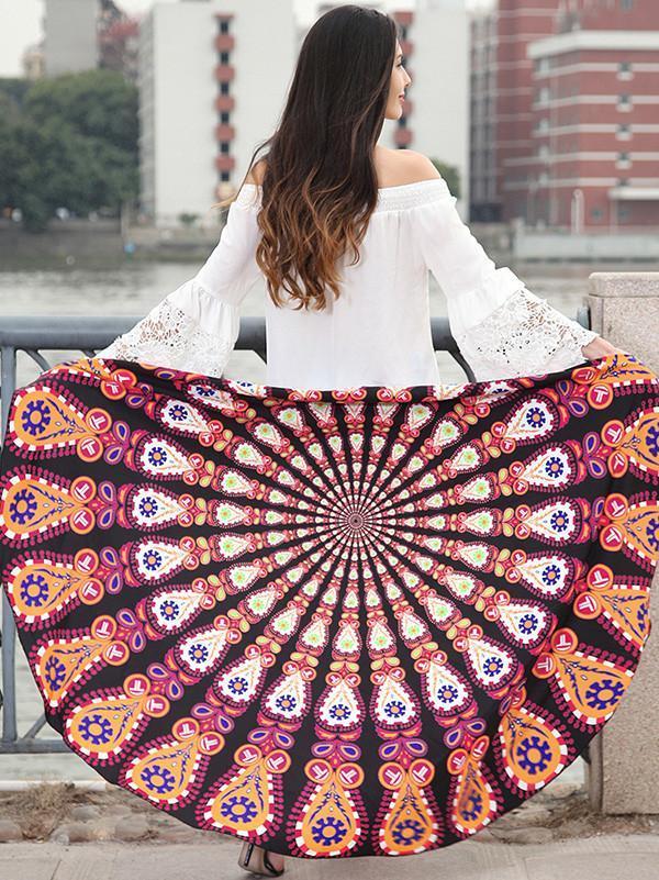 Amazing Bohemia Printed Round Shawl Beach Mat Yoga Mat