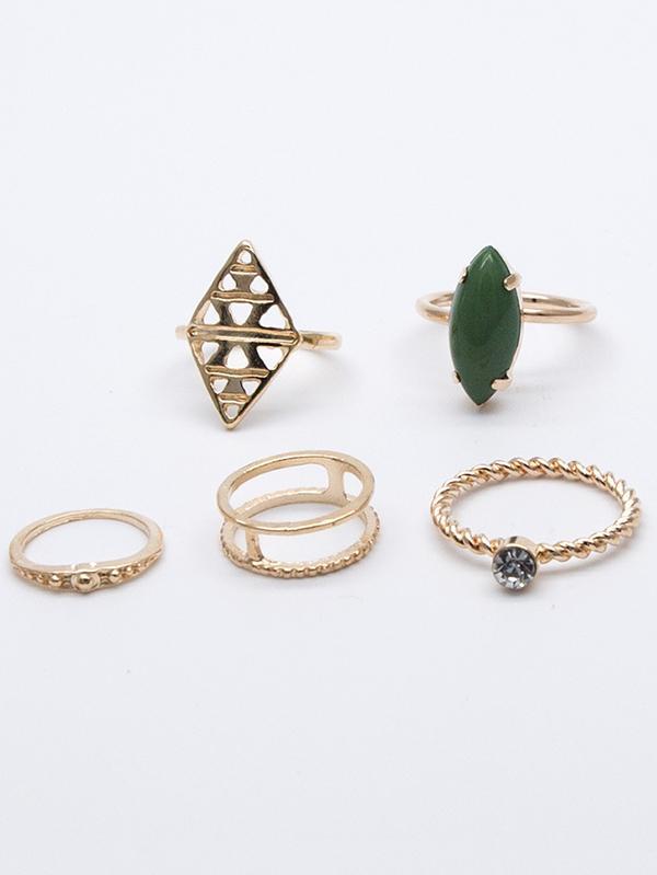 5PCS Vintage Hollow Rings Accessories