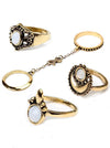 5PCS Vintage Hollow Rings Accessories