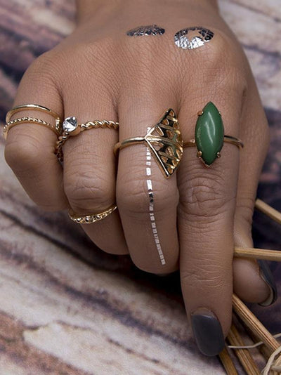 5PCS Vintage Hollow Rings Accessories