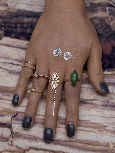 5PCS Vintage Hollow Rings Accessories