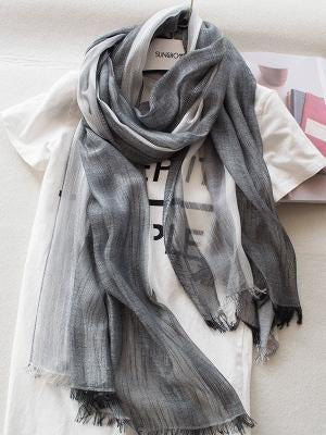 Gradient Striped Sun Protection Shawl Scarf