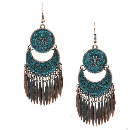 Fashion flower creative metal tassel pendant Earrings Wholesale