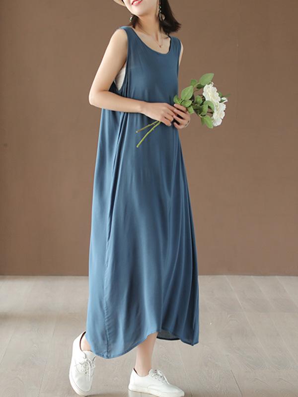 Loose Sleeveless Soft Long Dress