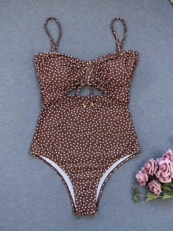 Polka Dot Bandage One-Piece Swimwear