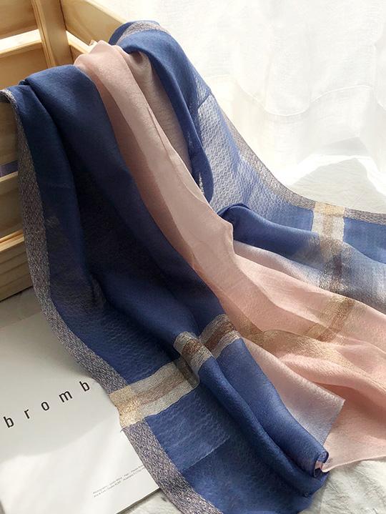 Silk Fashion Split-color Soft Scarf