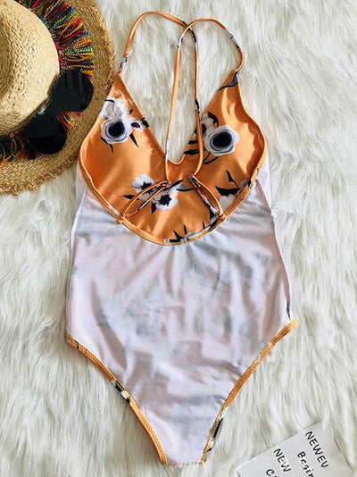 Backless Bohemia One-piece Swim Suit