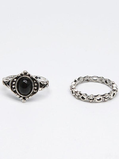 7PCS Vintage Silver Crystal Rings Accessories