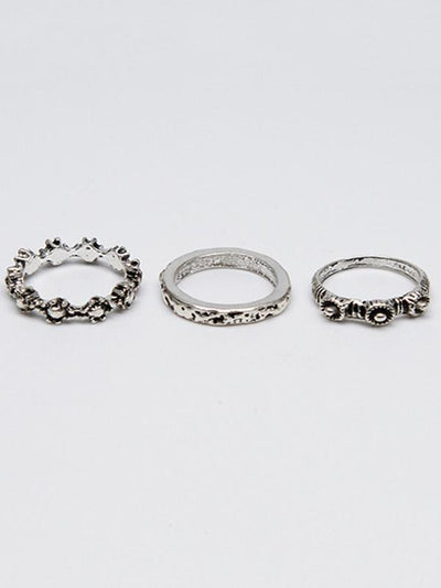 7PCS Vintage Silver Crystal Rings Accessories