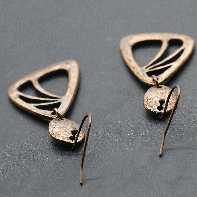 Retro hollow alloy earrings long earrings