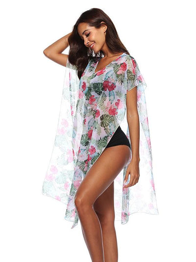 Round Neck Bandage See-through Cover-ups